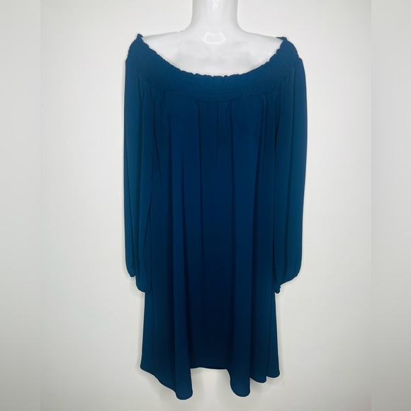 NAVY BLUE DRESS XL OFF THE SHOULDER ADJUSTABLE GUC - Picture 1 of 9